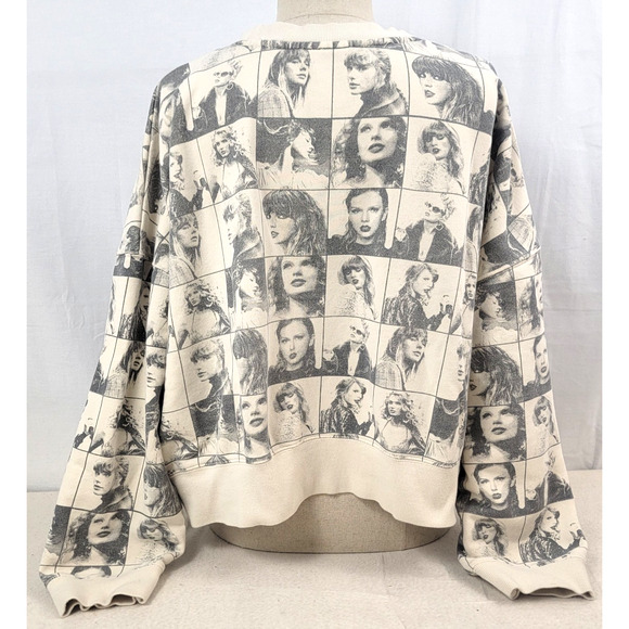 Taylor Swift Eras Tour Sweatshirt L Photo Collage Crewneck Official Merch Beige - Picture 2 of 6